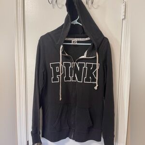 Victoria's Secret PINK Black Hoodie with White Accents